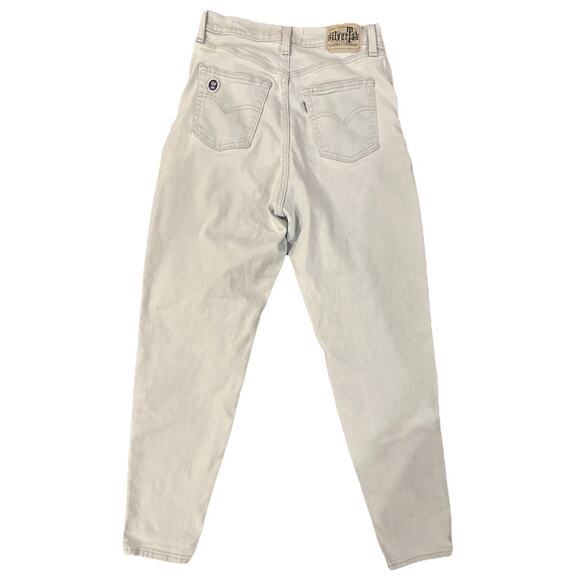 Levi’s Silver Tab Jeans Womens Mom Jean 27/29 Light Wash Lavender Print Flower - Picture 12 of 16